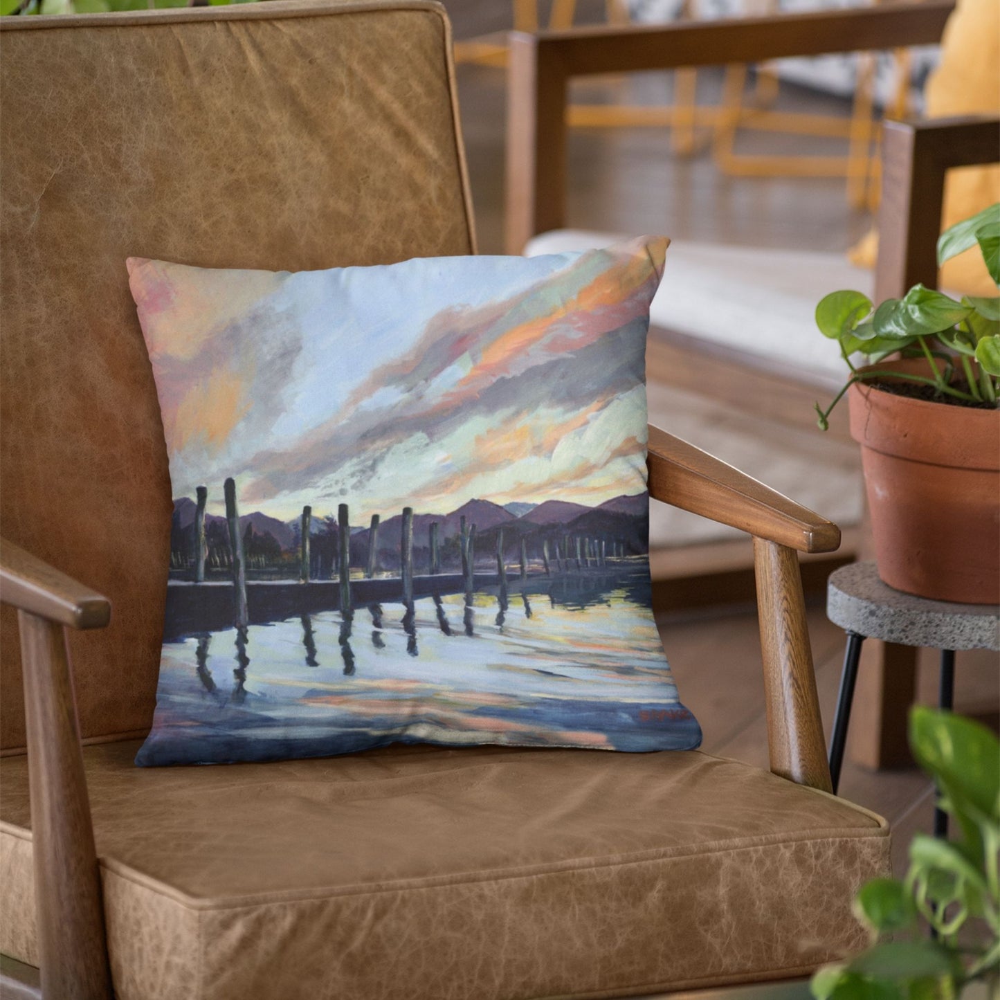Lakes & Legends Faux Suede Pillow