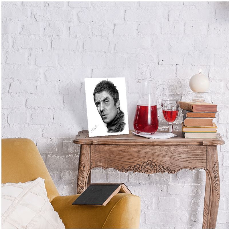 Liam Gallagher Desktop Metal Print 10 x 8"